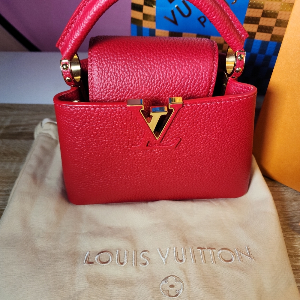 LV  Capucine Mini Taurillion Scarlett  BRAND NEW NEVER BEEN USED NWT - Picture 4 of 12